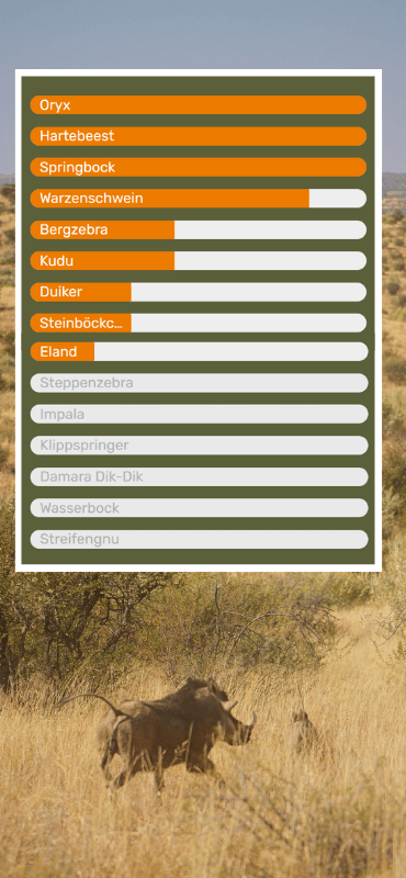 wildvorkommen in namibia beispiel