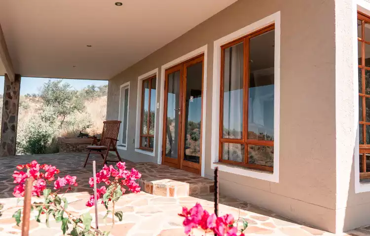 Chalet terrace at Haris hunting lodge