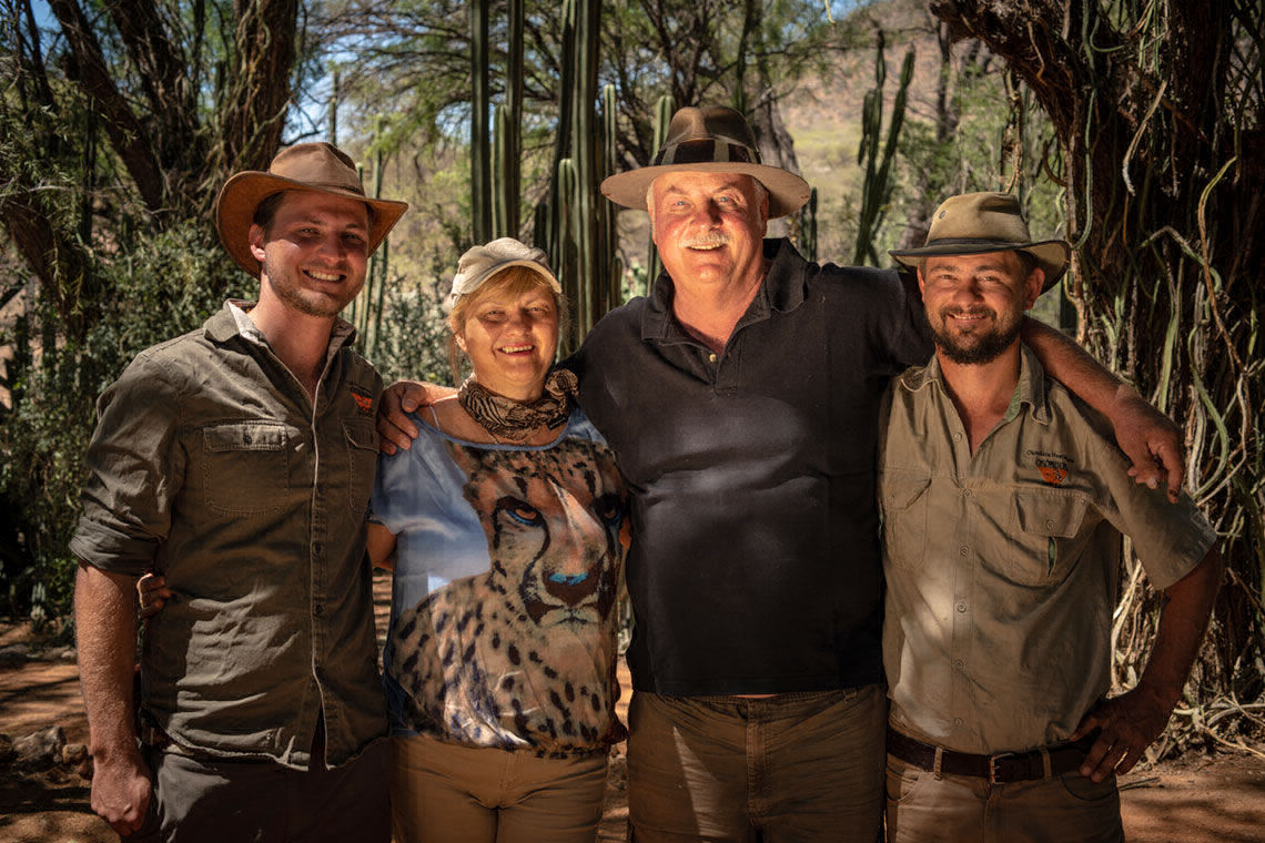 The Liedtke family, hosts of Okondura hunting farm, Erongo, Namibia