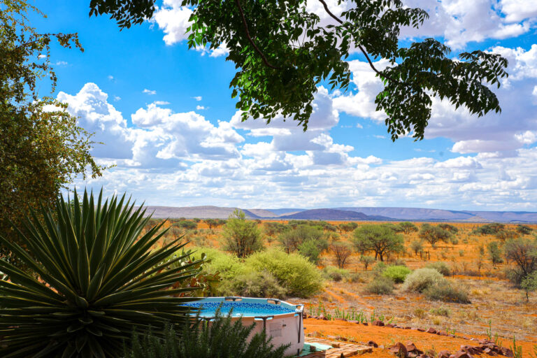 Pool with a view toward the Kalahari at Onverwacht
