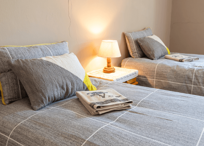 Twin beds at Petersfarm